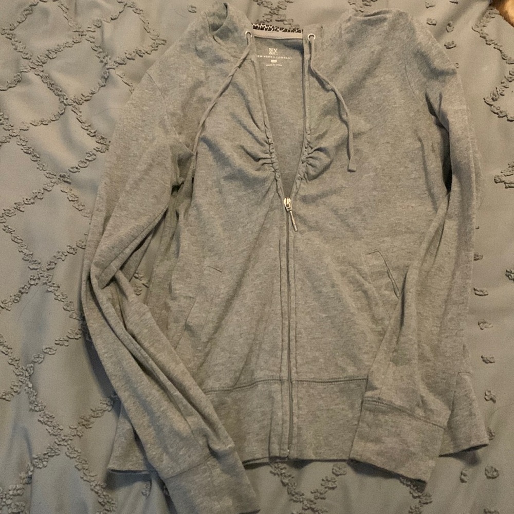 Grey NY&C New York City Zip Up with Leopard Hood